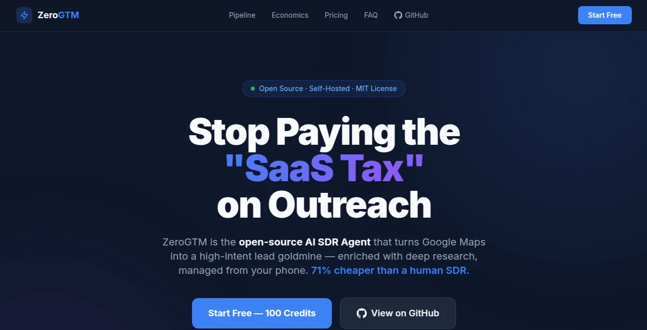 Screenshot of ZeroGTM – An AI tool in the ,AI Tax Assistant  category, showcasing its interface and key features.
