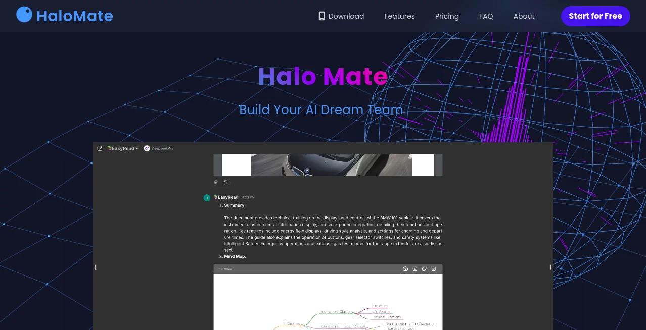 Screenshot of HaloMate – An AI tool in the ,AI Knowledge Management ,AI Productivity Tools ,AI Team Collaboration ,AI Workflow Management  category, showcasing its interface and key features.