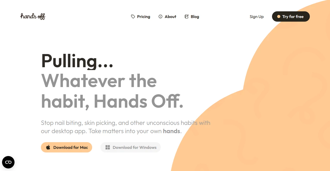 Screenshot of Hands Off – An AI tool in the ,AI Productivity Tools ,AI Mental Health  category, showcasing its interface and key features.