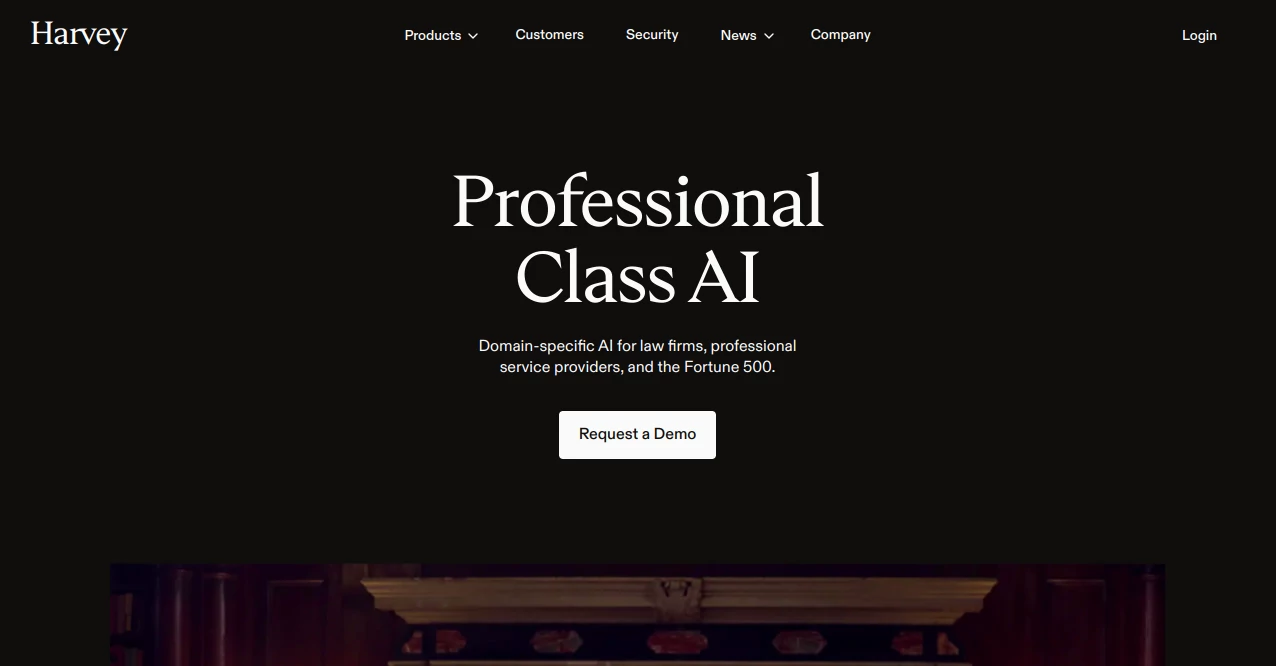 Screenshot of Harvey – An AI tool in the ,AI Knowledge Base ,AI Research Tool ,AI Writing Assistants ,AI Tax Assistant ,AI Content Generator ,AI Contract Management ,AI Legal Assistant  category, showcasing its interface and key features.
