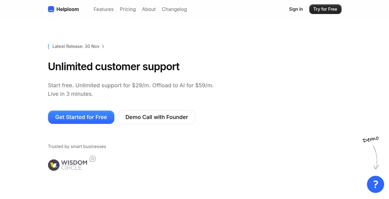 Screenshot of Helploom – An AI tool in the ,AI Customer Service Assistant ,AI Chatbot ,AI Knowledge Base ,AI Team Collaboration  category, showcasing its interface and key features.