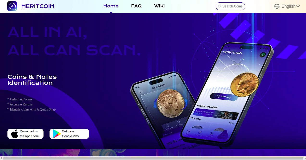 Screenshot of Heritcoin – An AI tool in the ,AI NFTs ,AI Blockchain ,Web3 ,Other  category, showcasing its interface and key features.