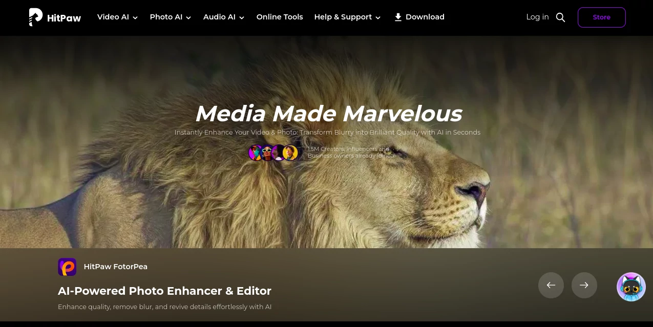 Screenshot of HitPaw – An AI tool in the ,Photo & Image Editor ,AI Video Editor ,AI Video Enhancer ,AI Voice Changer  category, showcasing its interface and key features.