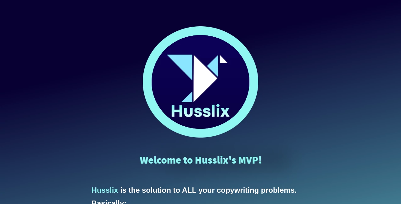 Screenshot of Husslix1.1 – An AI tool in the ,AI Ad Generator ,AI Content Generator ,AI Copywriting ,AI Marketing Plan Generator  category, showcasing its interface and key features.