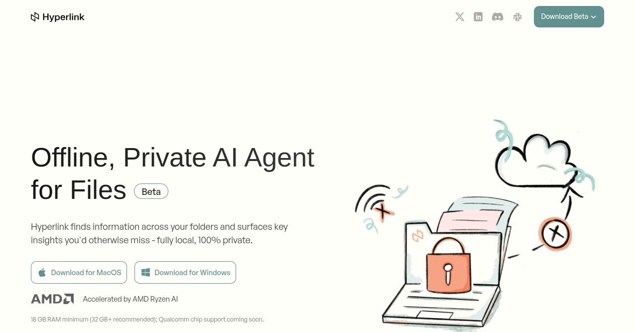 Screenshot of HyperLink – An AI tool in the ,AI Knowledge Base ,AI Knowledge Management ,AI Documents Assistant ,AI Files Assistant  category, showcasing its interface and key features.