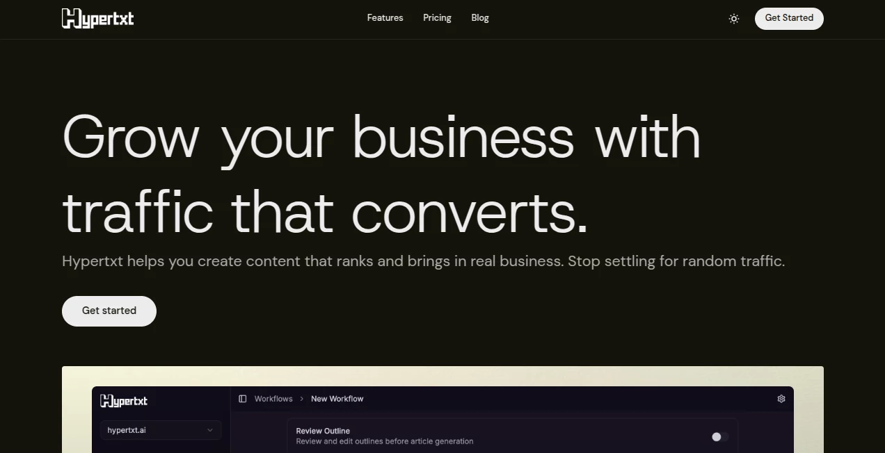 Screenshot of Hypertxt – An AI tool in the ,AI Blog Writer ,AI Content Generator ,AI Product Description Generator ,AI SEO Assistant  category, showcasing its interface and key features.