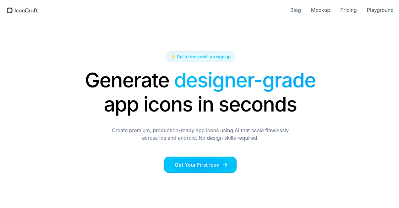 Screenshot of iconcraft – An AI tool in the ,AI Icon Generator ,AI Design Generator ,AI Graphic Design ,AI Design Assistant  category, showcasing its interface and key features.
