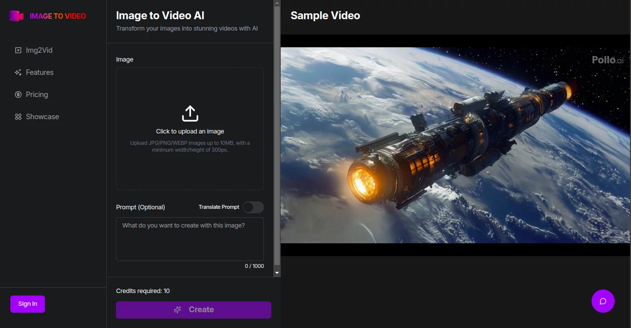 Screenshot of Image To Video AI – An AI tool in the ,AI Image to Video  category, showcasing its interface and key features.