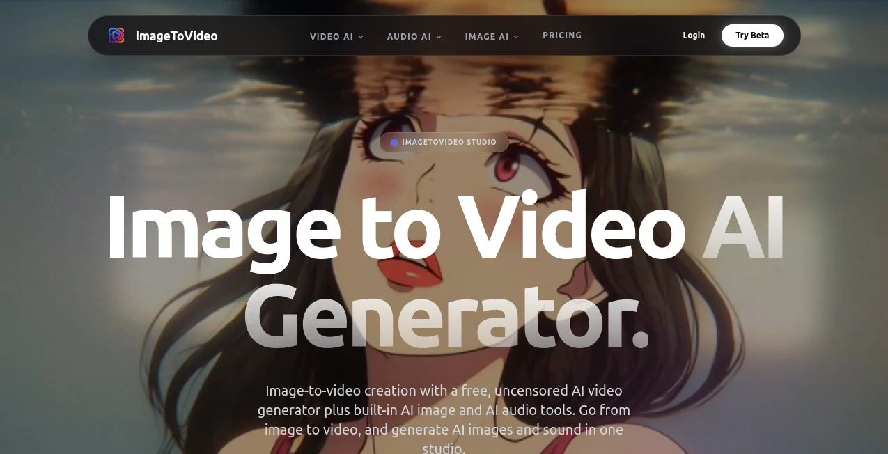 Screenshot of ImageToVideo – An AI tool in the ,AI Image to Video ,AI Video Generator ,AI Music Generator ,AI Art Generator  category, showcasing its interface and key features.
