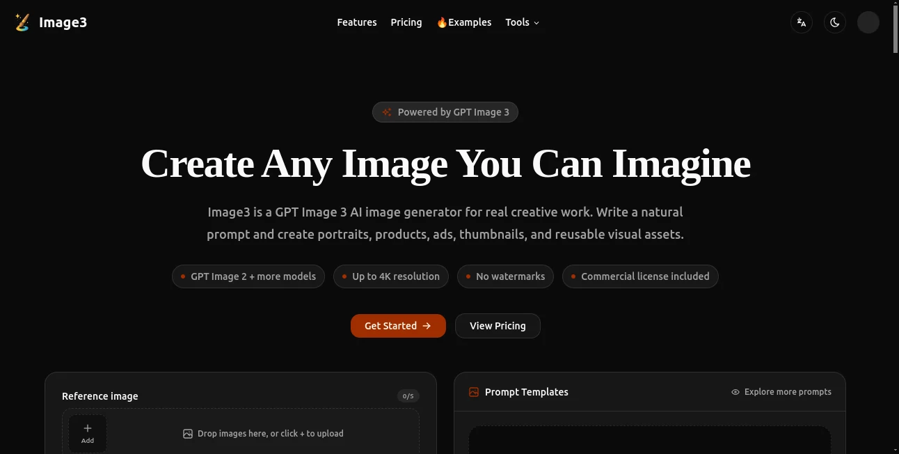 Screenshot of Image3 – An AI tool in the ,AI Text to Image ,AI Photo & Image Generator ,AI Illustration Generator ,AI Design Generator  category, showcasing its interface and key features.