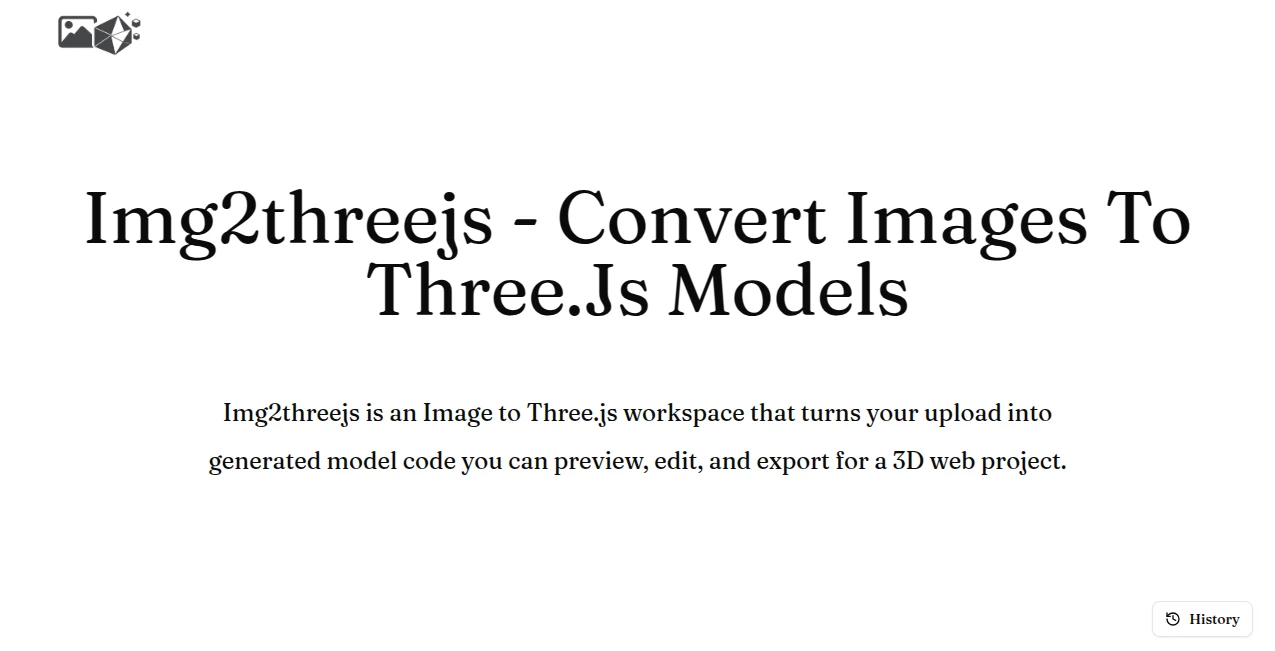 Screenshot of Image to Threejs – An AI tool in the ,AI 3D Model Generator ,AI Image to 3D Model ,AI Website Designer ,AI Design Generator  category, showcasing its interface and key features.