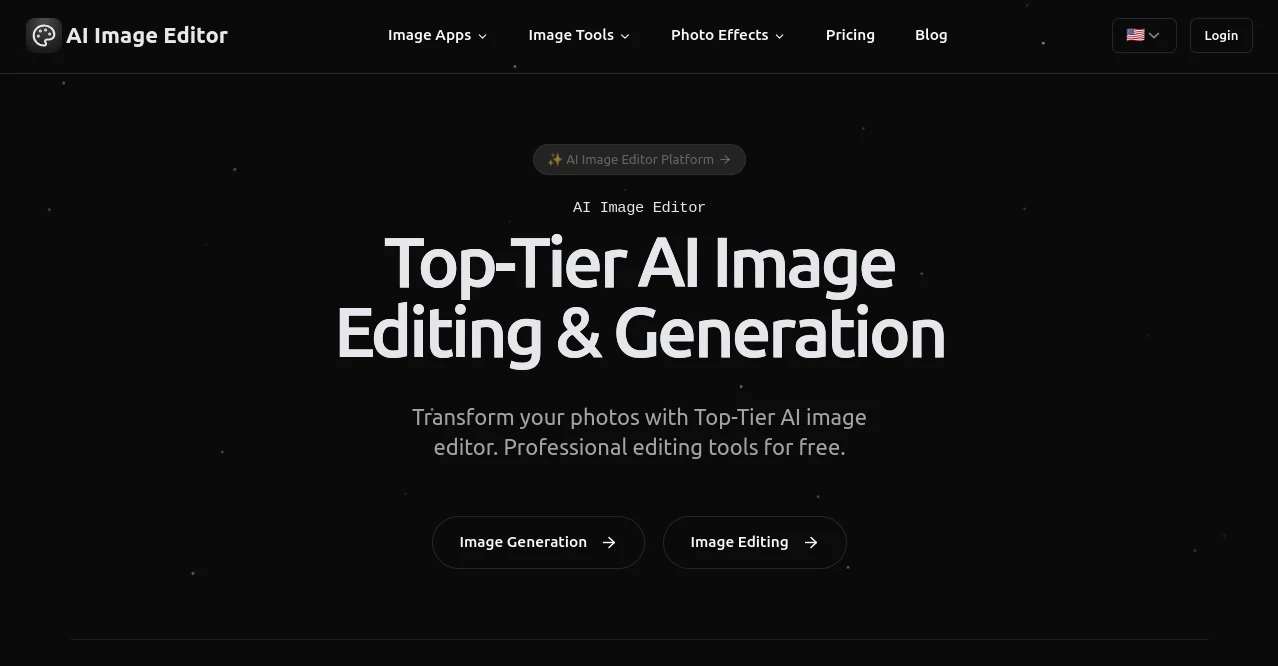Screenshot of AI Image Editor – An AI tool in the ,AI Photo & Image Generator  category, showcasing its interface and key features.