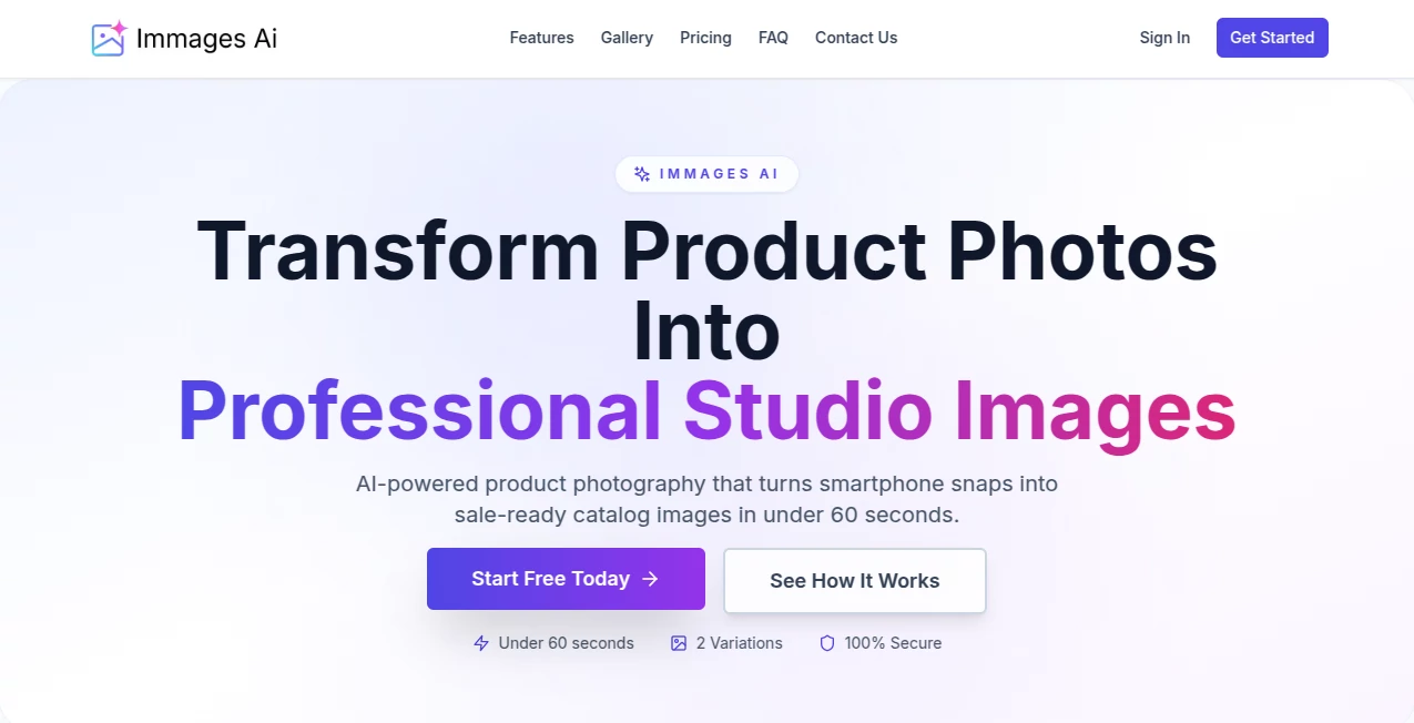 Screenshot of Immages Ai – An AI tool in the ,Photo & Image Editor ,AI Photo Enhancer ,AI Image to Image ,AI Design Generator  category, showcasing its interface and key features.