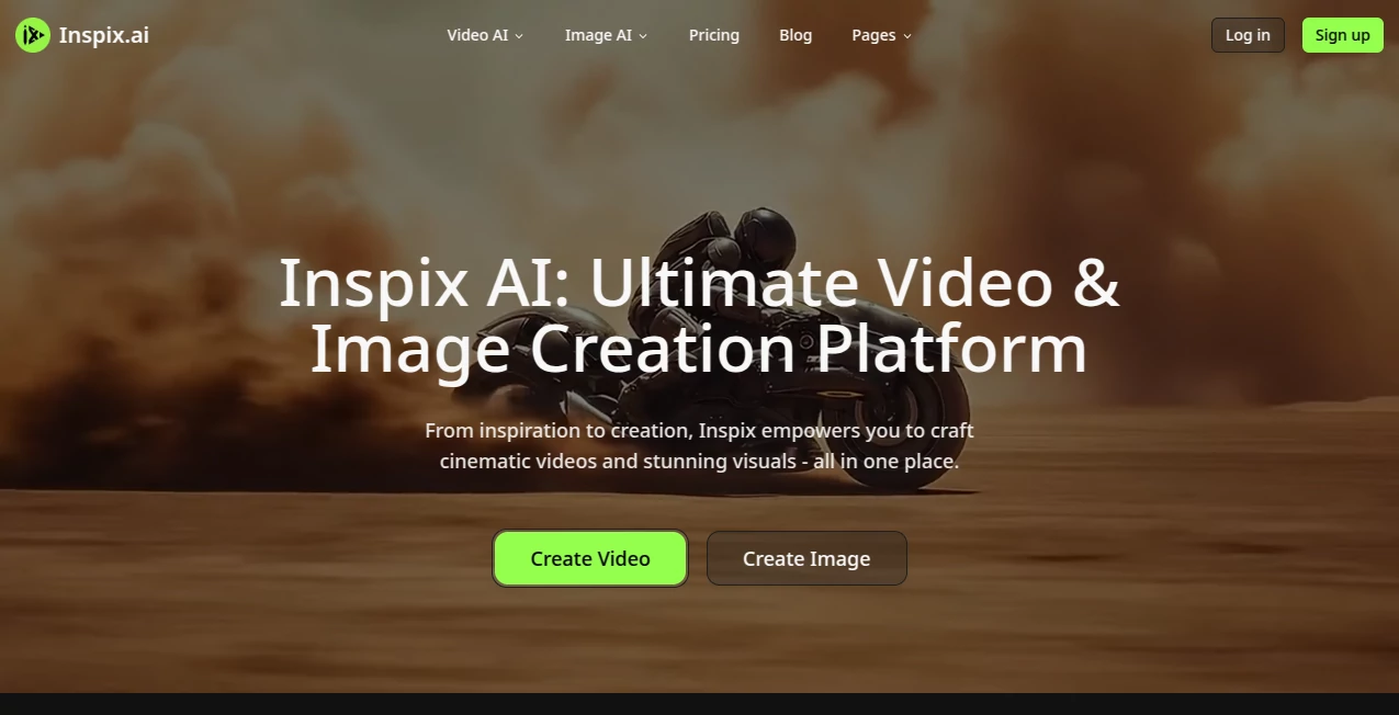 Screenshot of Inspix AI – An AI tool in the ,AI Photo & Image Generator ,AI Image to Video ,AI Text to Video ,AI Video Generator  category, showcasing its interface and key features.