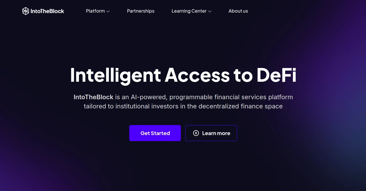 Screenshot of IntoTheBlock – An AI tool in the ,AI Papers ,AI Analytics Assistant ,Web3 ,AI Newsletter ,AI Research Tool ,AI Trading Bot Assistant ,AI Investing Assistant ,AI NFTs ,AI Blockchain  category, showcasing its interface and key features.