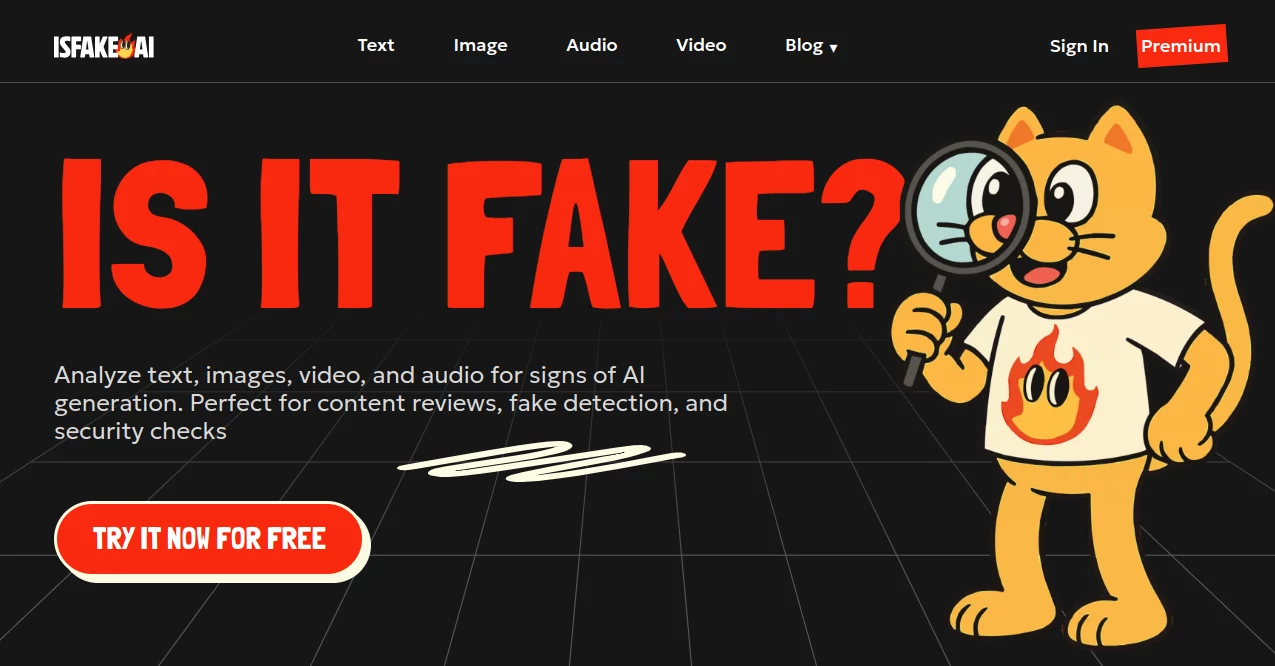 Screenshot of isfake AI – An AI tool in the ,AI Checker Essay ,AI Plagiarism Checker ,AI Grammar Checker ,AI Content Detector  category, showcasing its interface and key features.