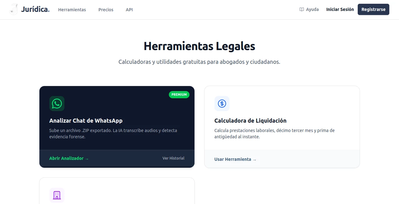 Screenshot of WhatsApp Chat Analyzer – Jurídica Panamá – An AI tool in the ,AI Research Tool ,AI Legal Assistant ,AI Documents Assistant  category, showcasing its interface and key features.