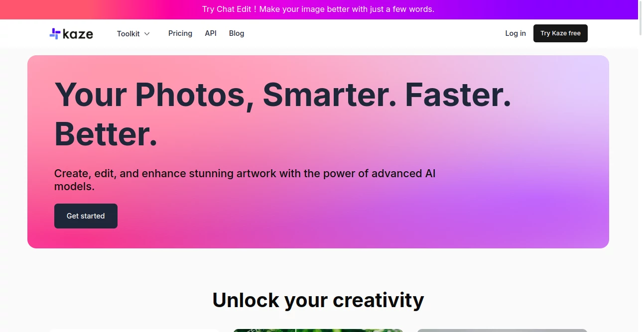 Screenshot of Kaze AI – An AI tool in the ,AI Graphic Design ,AI Design Assistant ,AI Productivity Tools ,AI Workflow Management  category, showcasing its interface and key features.