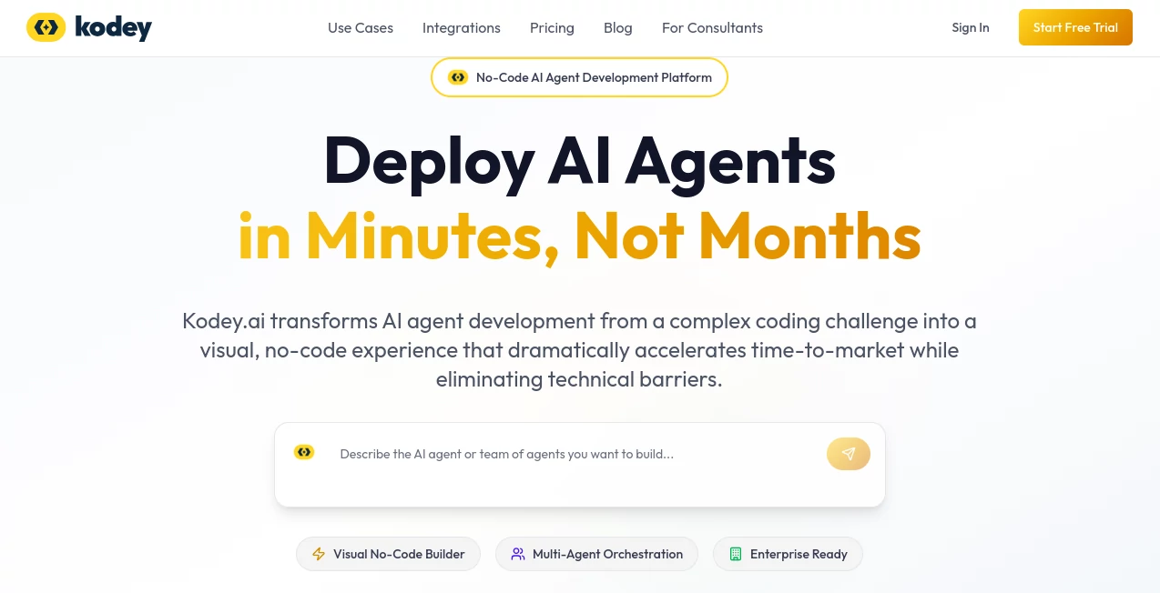 Screenshot of Kodey AI – An AI tool in the ,AI Productivity Tools ,AI Task Management ,AI Team Collaboration ,AI Workflow Management  category, showcasing its interface and key features.