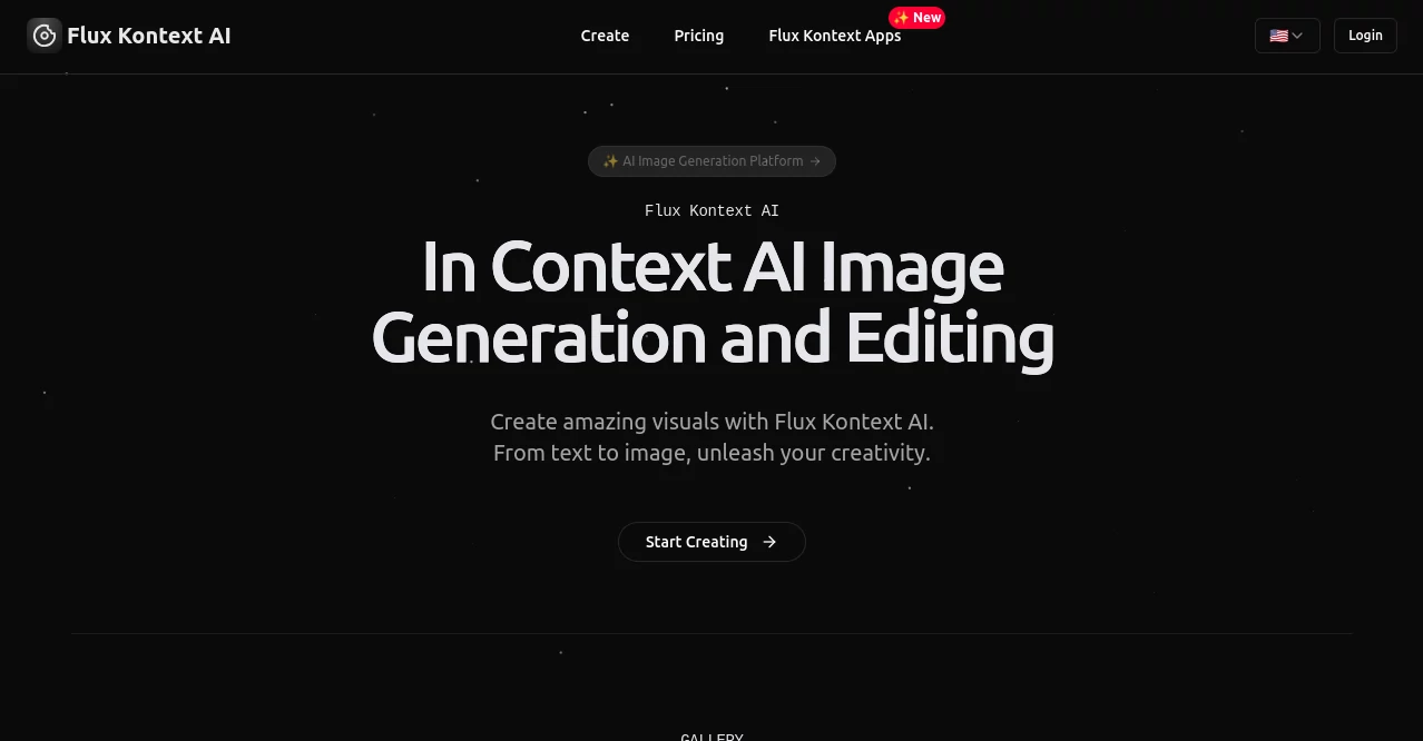 Screenshot of Kontext AI – An AI tool in the ,AI Photo & Image Generator ,Photo & Image Editor  category, showcasing its interface and key features.