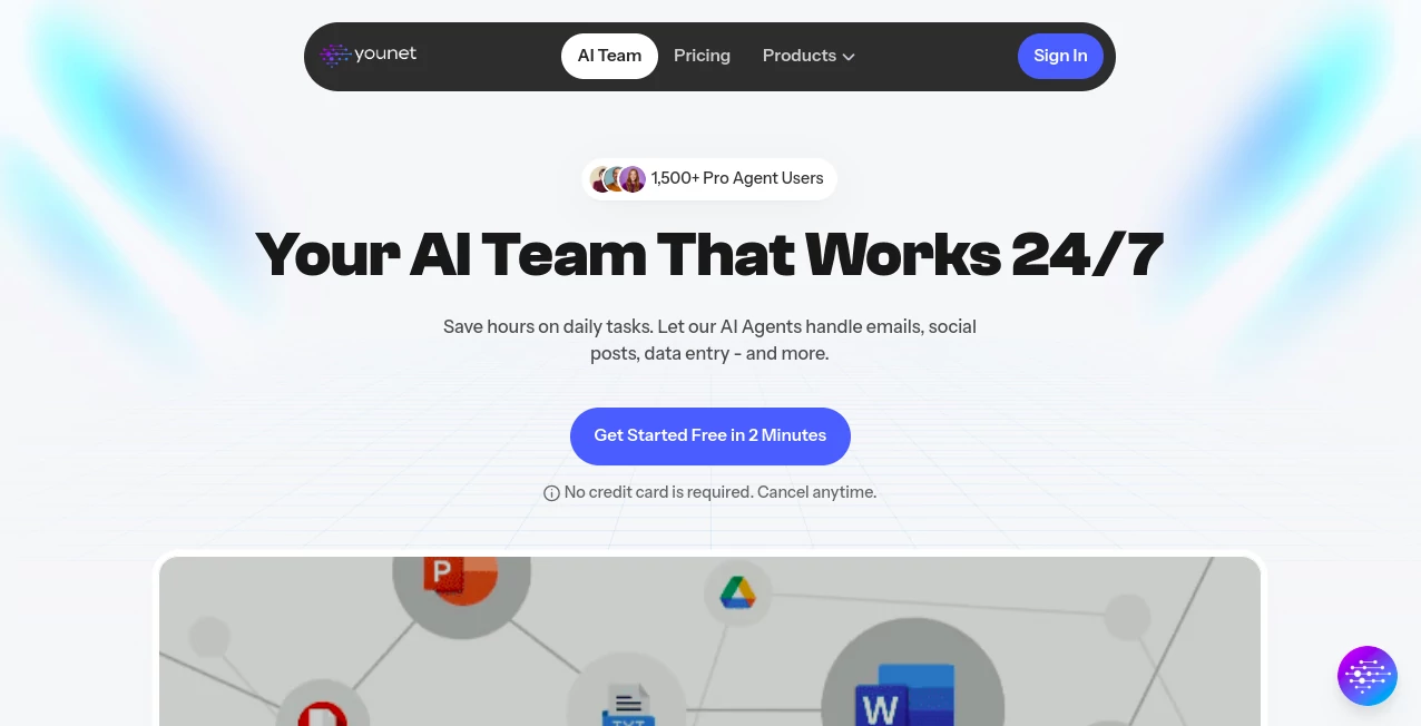 Screenshot of younet ai – An AI tool in the ,AI Landing Page Builder ,AI Website Builder ,AI Marketing Plan Generator ,AI Design Assistant  category, showcasing its interface and key features.