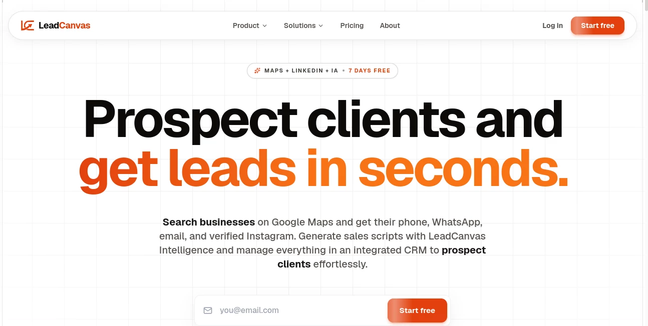 Screenshot of LeadCanvas – An AI tool in the ,AI Sales Assistant ,AI Customer Service Assistant ,AI CRM Assistant ,AI Lead Generation  category, showcasing its interface and key features.