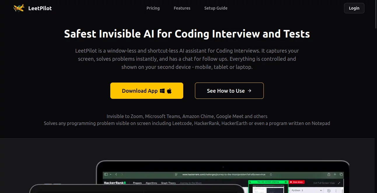 Screenshot of LeetPilot – An AI tool in the ,AI Code Assistant  category, showcasing its interface and key features.