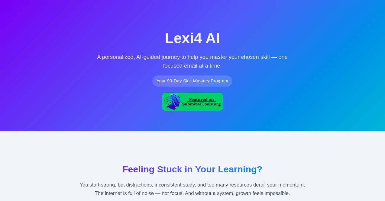 Screenshot of Lexi4 – An AI tool in the ,AI Coaching ,AI Course ,AI Education Assistant  category, showcasing its interface and key features.