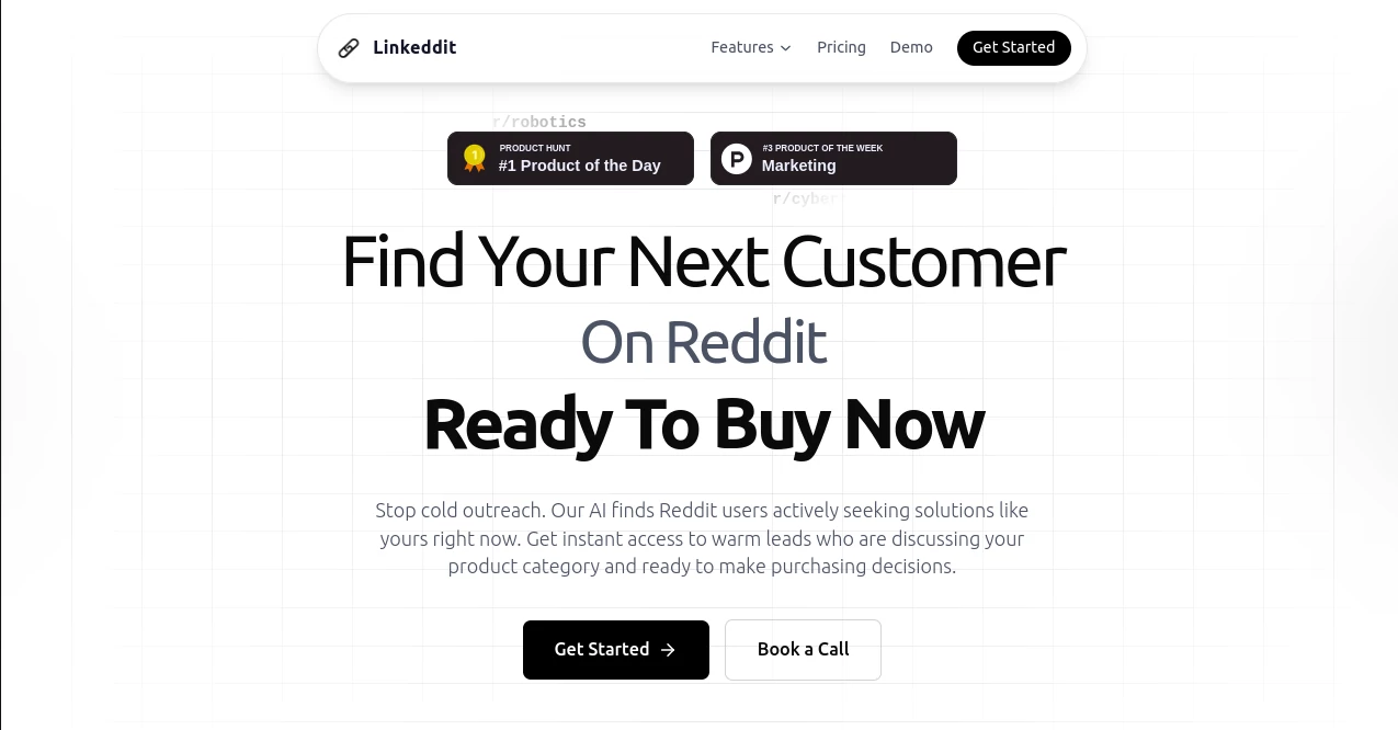 Screenshot of Linkeddit – An AI tool in the ,AI Research Tool ,AI Social Media Assistant ,AI Marketing Plan Generator ,AI Lead Generation  category, showcasing its interface and key features.