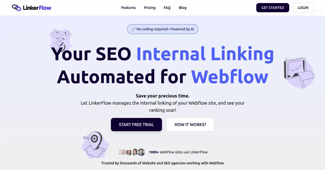 Screenshot of LinkerFlow – An AI tool in the ,AI Content Generator ,AI Research Tool ,AI SEO Assistant ,AI Marketing Plan Generator  category, showcasing its interface and key features.