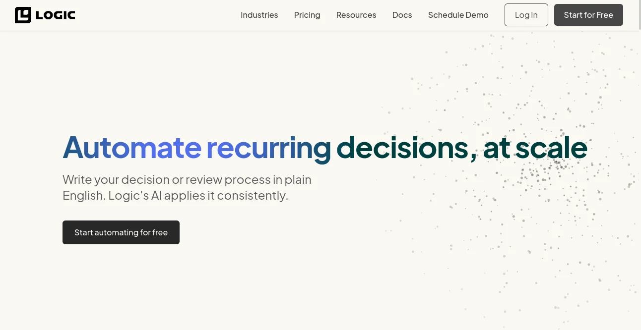 Screenshot of Logic – An AI tool in the ,AI Task Management ,AI Workflow Management ,AI SOP ,AI Project Management  category, showcasing its interface and key features.