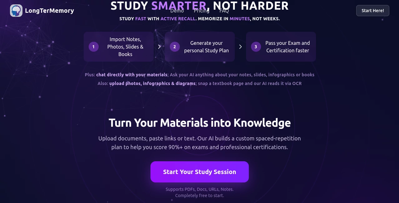 Screenshot of LongTerMemory – An AI tool in the ,AI Homework Helper ,AI Knowledge Management ,AI Education Assistant ,AI Documents Assistant  category, showcasing its interface and key features.