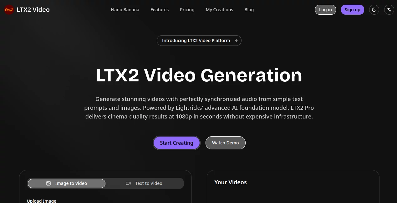 Screenshot of LTX2 Video Generation – An AI tool in the ,AI Animated Video ,AI Image to Video ,AI Text to Video ,AI Video Generator  category, showcasing its interface and key features.