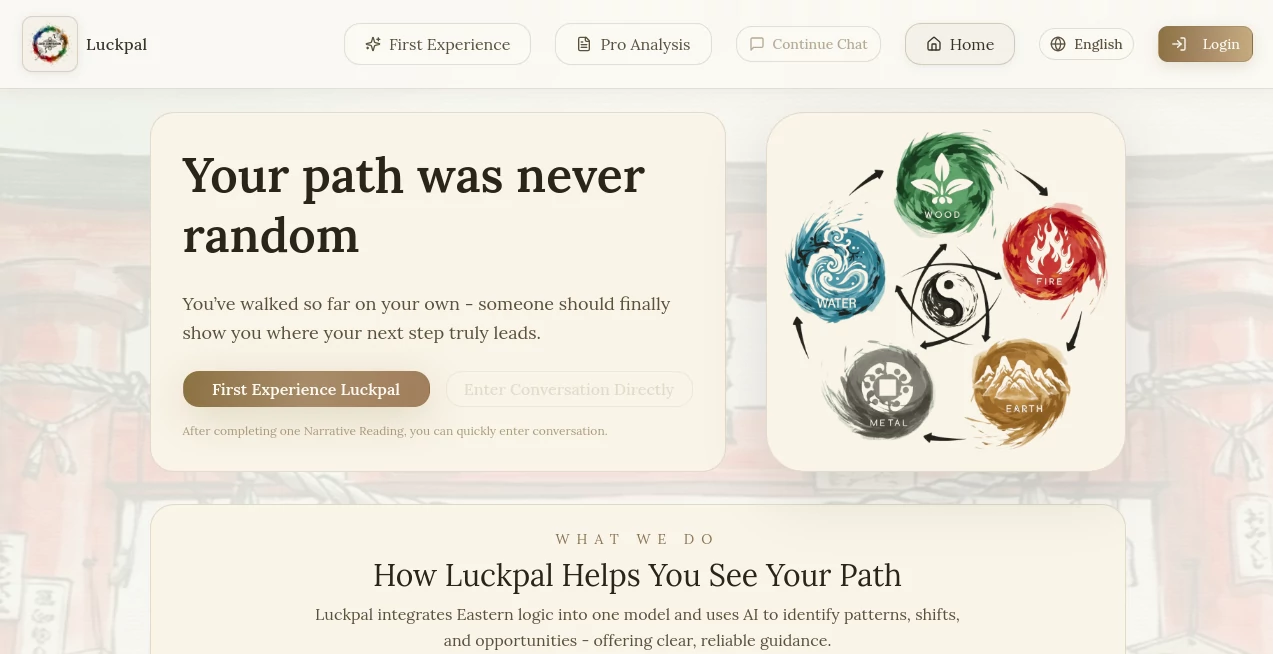 Screenshot of Luckpal – An AI tool in the ,AI Life Assistant ,AI Fun Tools ,AI Religion  category, showcasing its interface and key features.