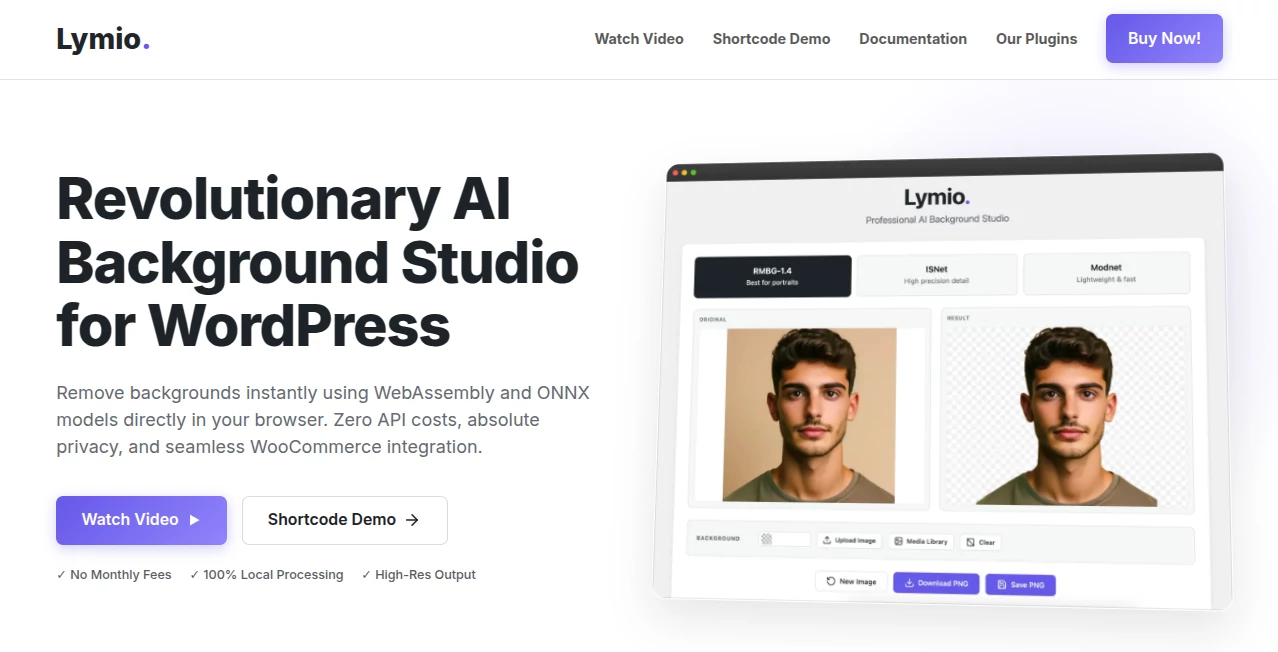 Screenshot of Lymio – An AI tool in the ,Photo & Image Editor ,AI Photo Enhancer ,AI Background Remover ,AI E-commerce Assistant  category, showcasing its interface and key features.