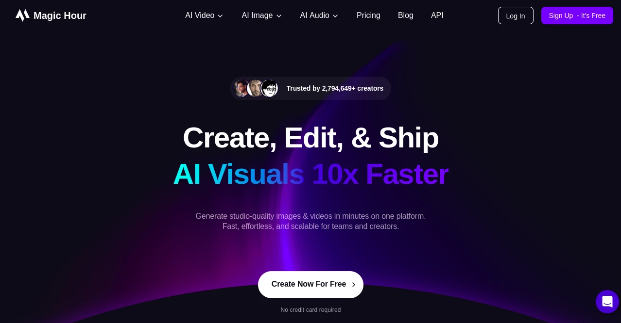 Screenshot of Magic Hour – An AI tool in the ,AI Photo & Image Generator ,AI Image to Video ,AI Text to Video ,AI Video Generator  category, showcasing its interface and key features.