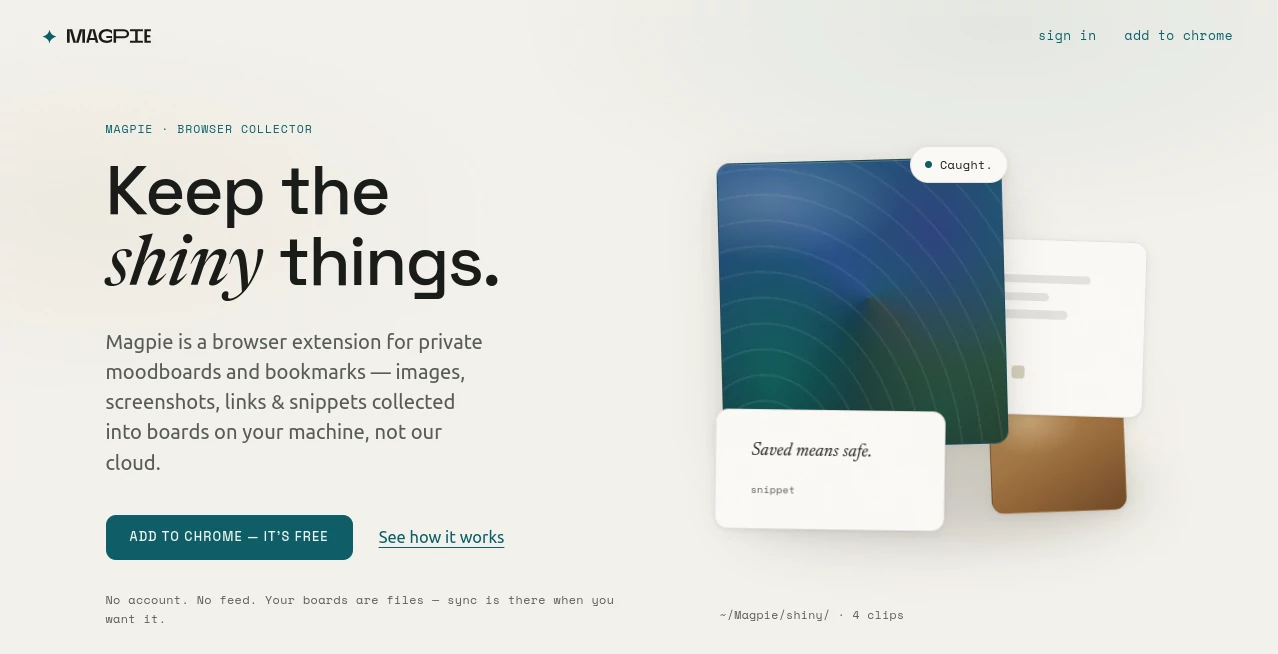 Screenshot of Magpie – An AI tool in the ,AI Productivity Tools ,AI Team Collaboration  category, showcasing its interface and key features.