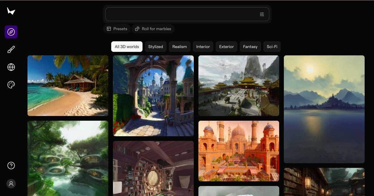 Screenshot of marble – An AI tool in the ,AI Design Generator ,AI 3D Model Generator ,AI Text to 3D ,AI Image to 3D Model  category, showcasing its interface and key features.