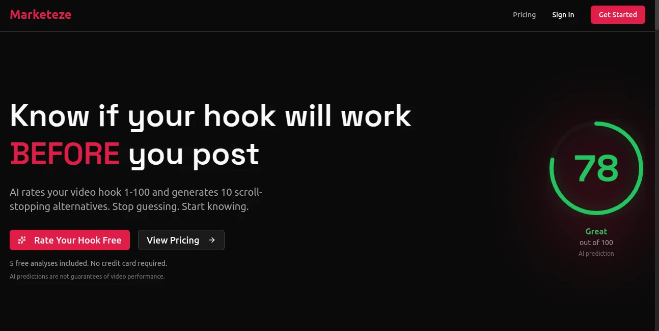 Screenshot of Marketeze – An AI tool in the ,AI Content Generator ,AI Social Media Assistant ,AI Ad Generator ,AI Marketing Plan Generator  category, showcasing its interface and key features.