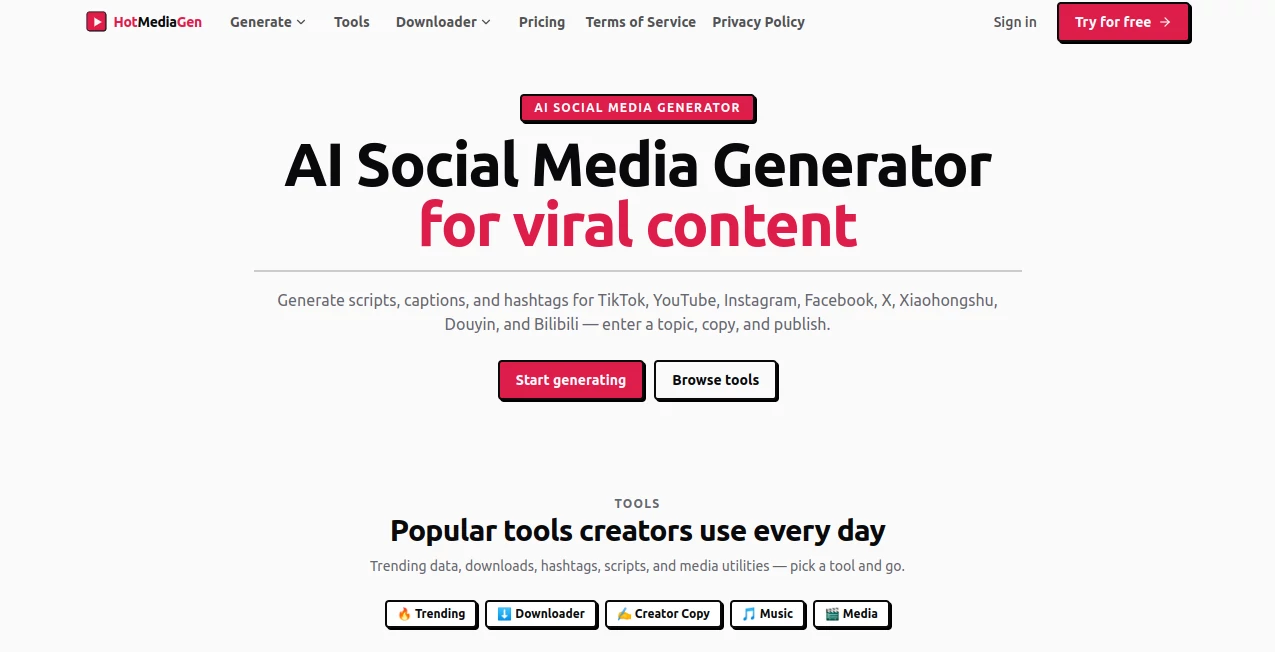 Screenshot of Mediagen – An AI tool in the ,AI Image to Video ,AI Text to Video ,AI UGC Video Generator ,AI Video Generator  category, showcasing its interface and key features.