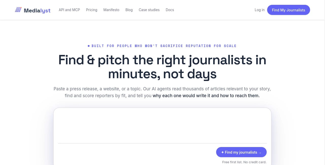 Screenshot of Medialyst – An AI tool in the ,AI Research Tool ,AI Customer Service Assistant ,AI Marketing Plan Generator ,AI Lead Generation  category, showcasing its interface and key features.