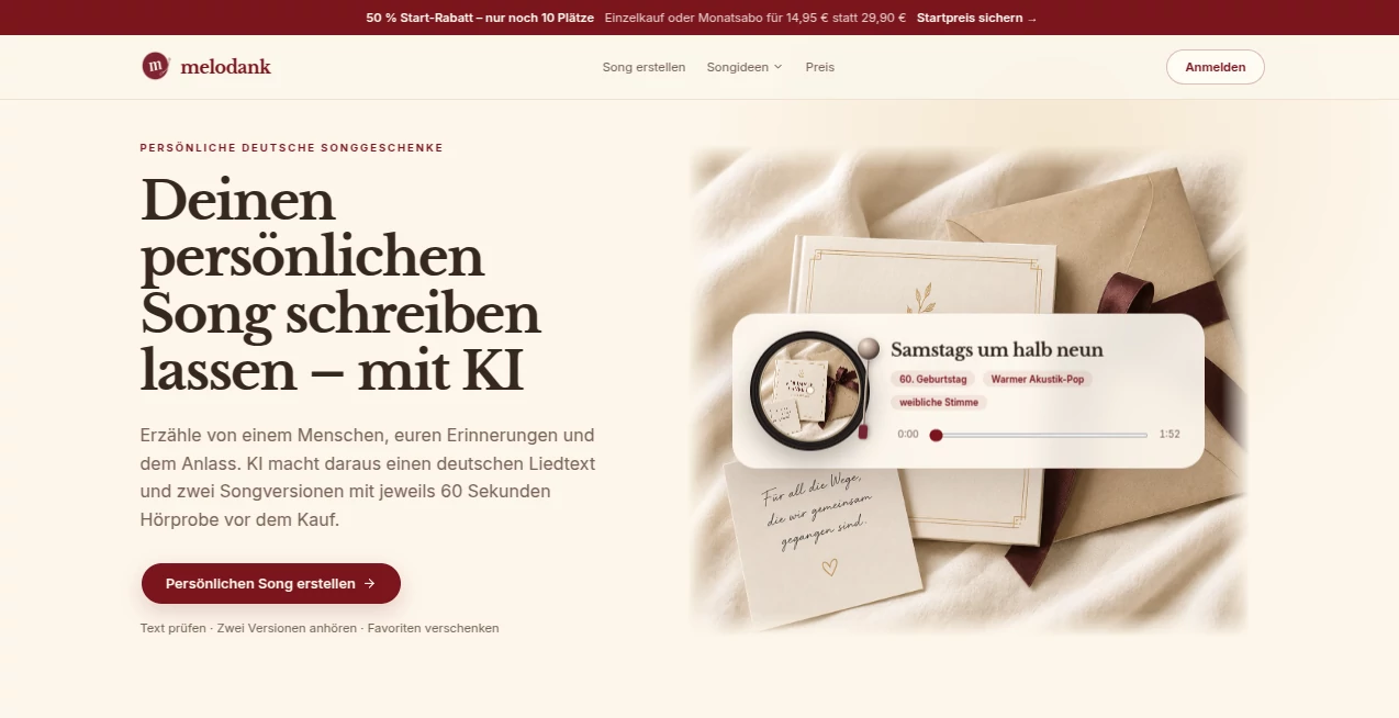 Screenshot of Melodank – An AI tool in the ,AI Text to Music ,AI Lyrics Generator ,AI Music Generator ,AI Singing Generator  category, showcasing its interface and key features.