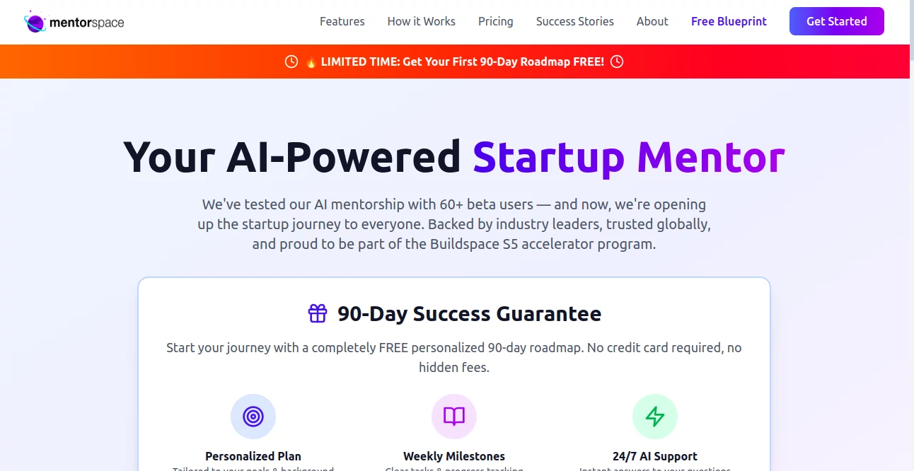 Screenshot of MentorSpace AI – An AI tool in the ,AI Research Tool ,AI Homework Helper ,AI Coaching ,AI Education Assistant  category, showcasing its interface and key features.