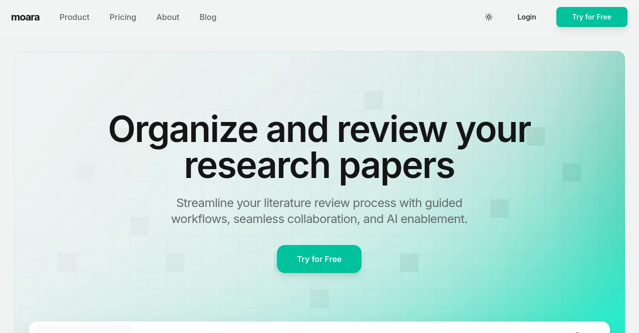 Screenshot of Moara.io – An AI tool in the ,AI Summarizer ,AI Research Tool ,AI Knowledge Base ,AI Knowledge Management  category, showcasing its interface and key features.