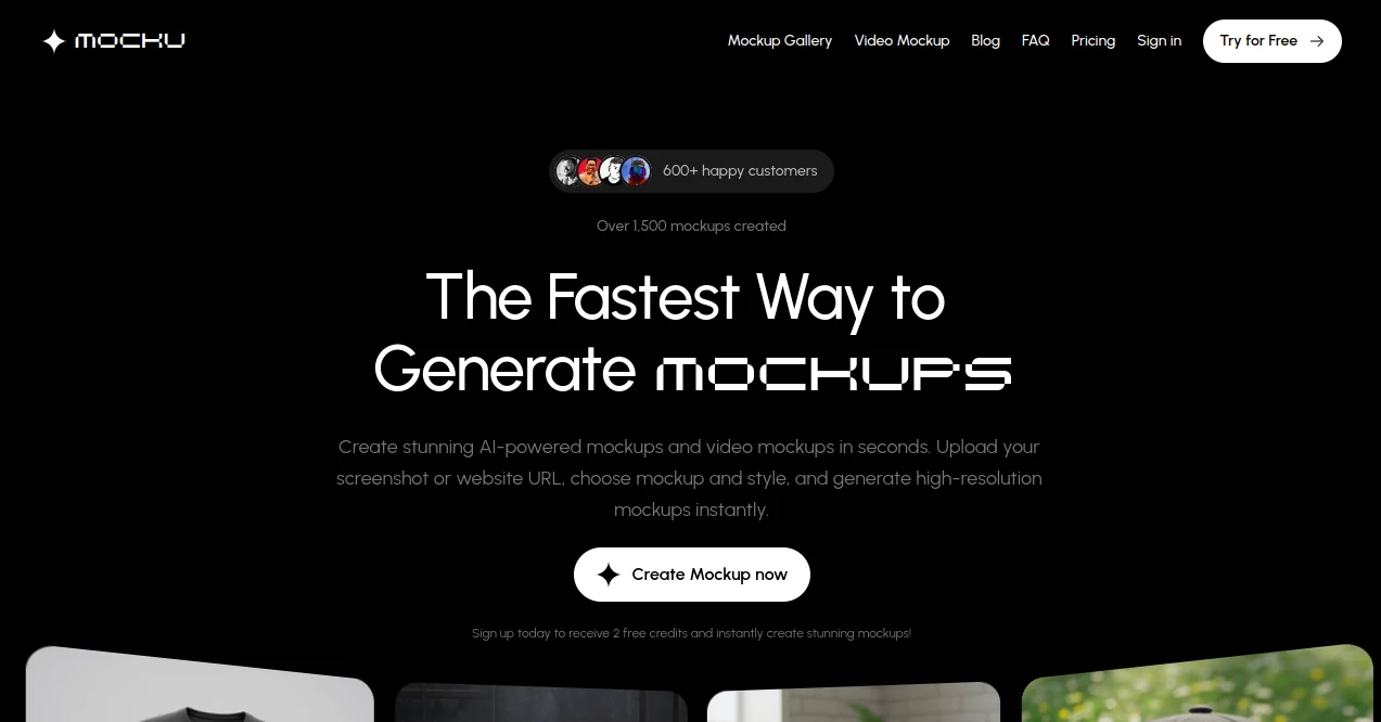 Screenshot of Mocku – An AI tool in the ,Photo & Image Editor ,AI Image to Image ,AI Ad Generator ,AI Design Generator  category, showcasing its interface and key features.