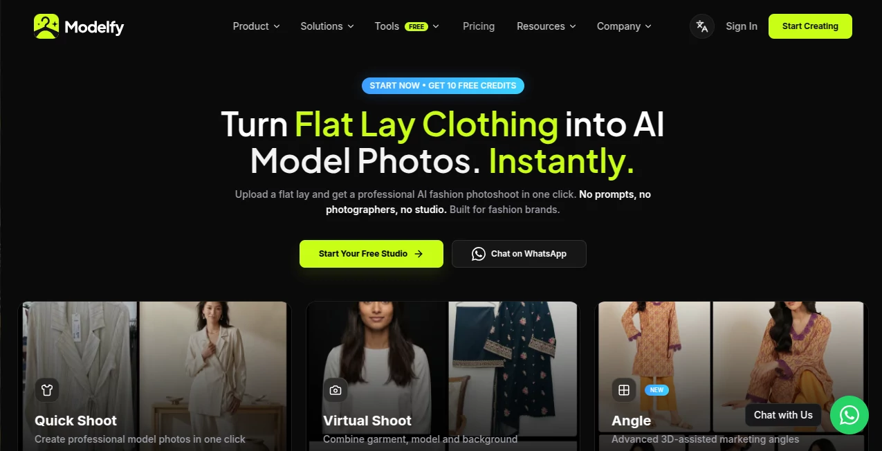 Screenshot of Modelfy – An AI tool in the ,Image  category, showcasing its interface and key features.