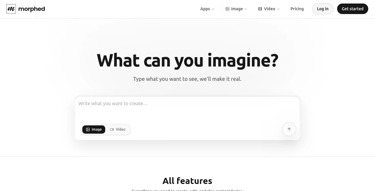 Screenshot of Morphed – An AI tool in the ,Photo & Image Editor ,AI Image to Image ,AI Face Swap Generator ,AI Fun Tools  category, showcasing its interface and key features.