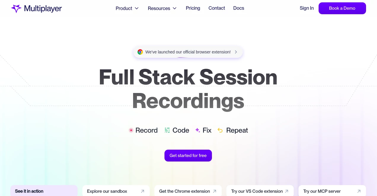 Screenshot of Multiplayer – An AI tool in the ,AI Testing & QA ,AI Developer Tools ,AI Team Collaboration ,AI Workflow Management  category, showcasing its interface and key features.