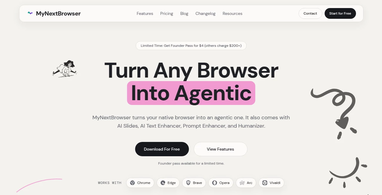 Screenshot of MyNextBrowser – An AI tool in the ,AI Developer Tools ,AI Search Engine ,AI Browsers Builder ,AI Productivity Tools  category, showcasing its interface and key features.