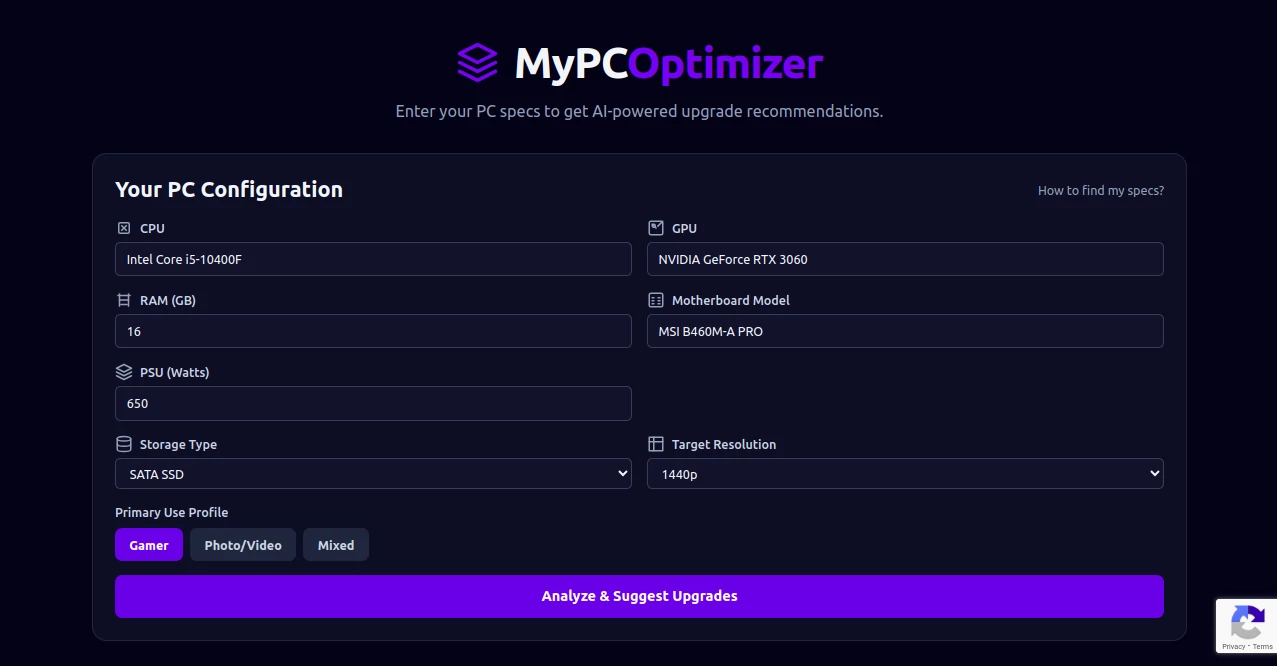 Screenshot of MyPCOptimizer – An AI tool in the ,AI Productivity Tools ,AI Notes Assistant ,AI Files Assistant  category, showcasing its interface and key features.